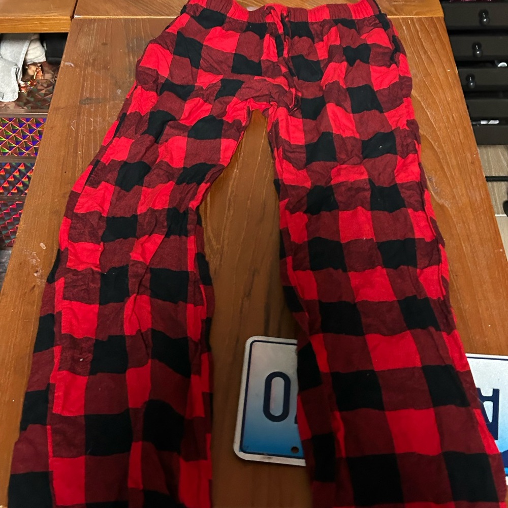 Auden Red and Black Plaid Pajama Bottoms